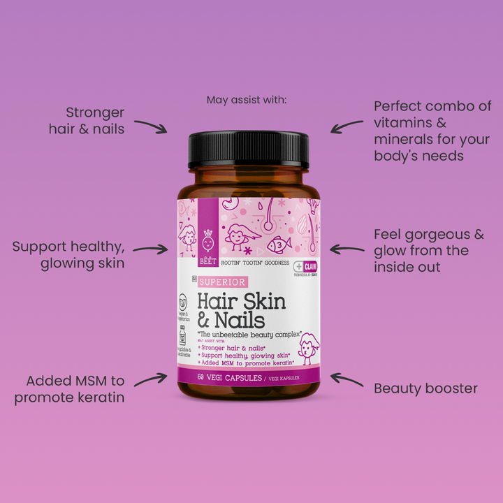 Superior Hair Skin & Nails with Biotin 250mcg, L-Proliane 200mg, Horsetail Extract 100mg & MSM 200mg 60 Vegi Capsules