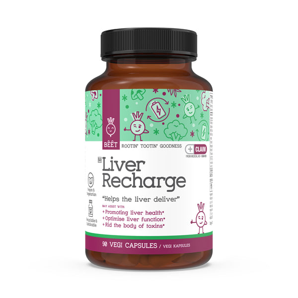 Liver Recharge with N-Acetyl-L-Cysteine (NAC) 300mg, Dandelion Root Extract 240mg & Milk Thistle 300mg 90 Vegi Capsules