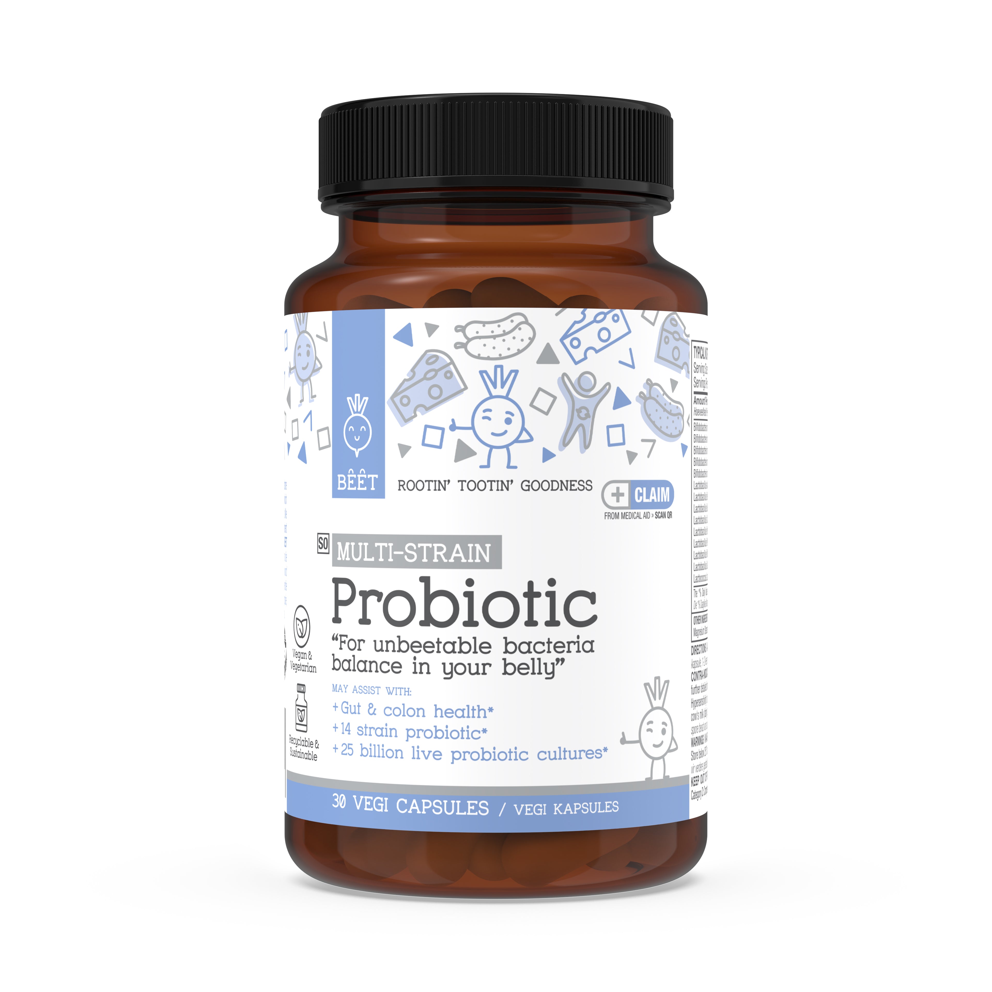 Beet Multi BEET Goodness Multi-Strain Probiotic 30 Vegi Capsules