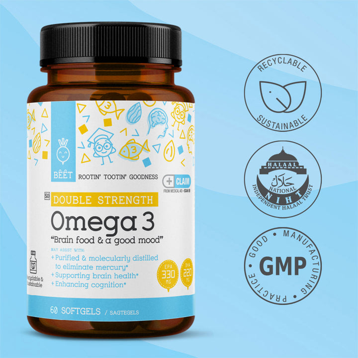 Omega 3 Double Strength with EPA 330mg & DHA 220mg 60 Softgels