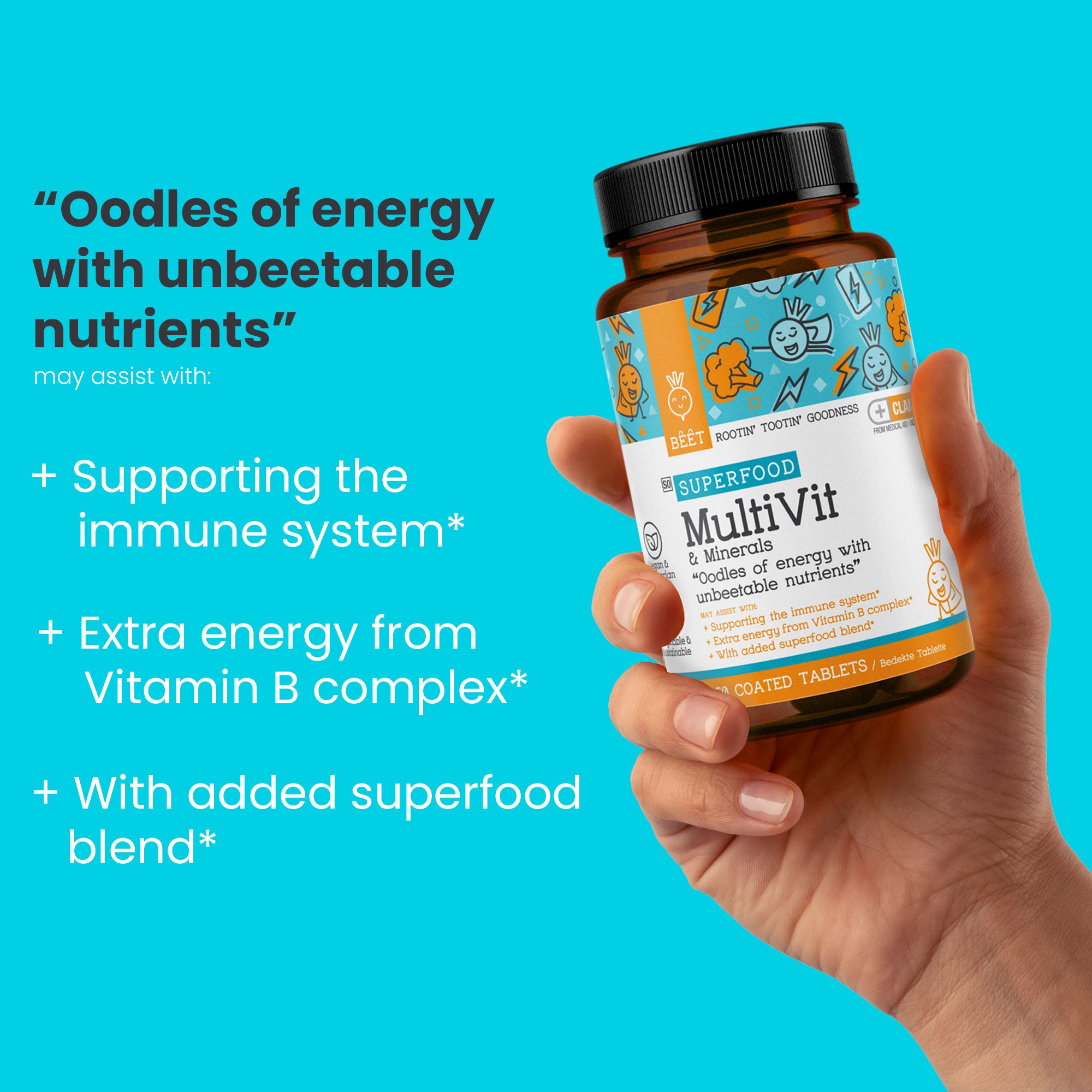 Beet Multi BEET Goodness Superfood Multivitamin with Minerals 60 Coated Tablets